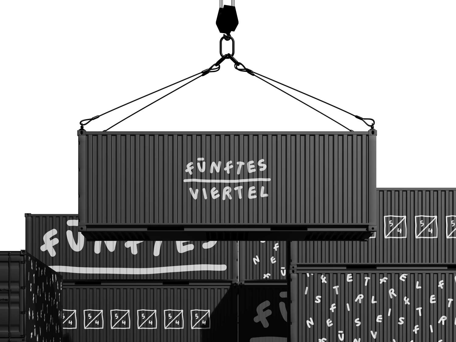 Container mit Fünftes-Viertel-Branding im Duotone Skye